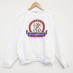 XL/ б/у одежда длинный рукав tops мужской 80 годы 80s NAPA большой размер хлопок вырез лодочкой USA производства белый 25dec11