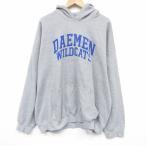 XL/ б/у одежда MV спорт длинный рукав тренировочный Parker мужской wild Cat's tsu большой размер незначительный серый ...25dec17