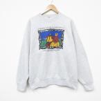 XL/古着 フルーツオブザルーム 長袖 スウェット メンズ 90年代 90s キングリチャード クルーネック USA製 薄グレー 霜降り 25dec18