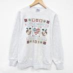 L/ б/у одежда длинный рукав тренировочный мужской 90 годы 90s Heart вырез лодочкой USA производства незначительный серый ...25dec19