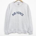 XL/ б/у одежда Jerseys длинный рукав тренировочный мужской 90 годы 90s милитари военно-воздушные силы вырез лодочкой USA производства незначительный серый ...26jan07