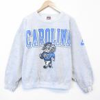 L/ б/у одежда Nike NIKE длинный рукав тренировочный мужской 90 годы 90s Caro laina вырез лодочкой серый ...spe 26jan13