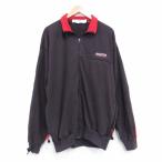 XL/ б/у одежда Nautica длинный рукав бренд полный Zip тренировочный мужской 00 годы 00s one отметка Logo соревнование чёрный 26jan22