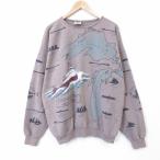 ショッピング古着 XL/古着 ART UNLIMITED 長袖 スウェット メンズ クルーネック USA製 ベージュ 26feb06