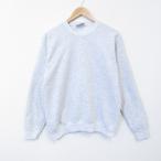 ショッピング古着 M/古着 長袖 スウェット メンズ 90年代 90s 無地 クルーネック 薄グレー 霜降り 26feb06
