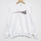 ショッピング古着 L/古着 SIGNAL 長袖 スウェット メンズ 80年代 80s シカ クルーネック USA製 白 spe 26feb05