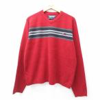 【20%OFF】XL/古着 アバクロンビー 長袖 セーター メンズ 00s ワンポイントロゴ Vネック エンジ系他 25sep29 中古 ニット トップス 2OF