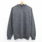 M/古着 ギャップ GAP 長袖 セーター メンズ 00年代 00s ウール クルーネック グレー 25nov15