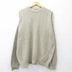 ショッピング古着 XL/古着 長袖 セーター メンズ 90年代 90s 無地 大きいサイズ コットン クルーネック USA製 ベージュ 26feb13