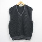 L/ б/у одежда IZOD вязаный лучший мужской 90 годы 90s хлопок V шея серый 26mar25