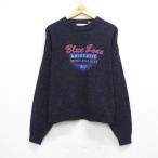 XL/ б/у одежда свитер с длинным рукавом мужской 90 годы 90s голубой Zone вышивка акрил вырез лодочкой фиолетовый spe 26mar25