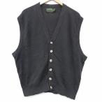 ショッピング古着 M/古着 バンヒューセン ニット ベスト メンズ 90年代 90s 大きいサイズ コットン USA製 黒 26jan30