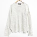 ショッピング古着 XL/古着 長袖 セーター メンズ 90年代 90s 無地 大きいサイズ アクリル クルーネック USA製 薄ベージュ 26feb12