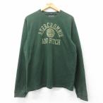 XL/古着 アバクロンビー 長袖 Tシャツ メンズ ビッグロゴ カレッジ コットン クルーネック 緑 グリーン 25jun28 中古