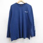 L/古着 ラルフローレン ポロジーンズ 長袖 ブランド Tシャツ メンズ 00s ワンポイントロゴ コットン クルーネック 紺 ネイビ