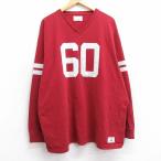 ショッピングアメリカンイーグル XL/古着 アメリカンイーグル 長袖 Tシャツ メンズ 60 大きいサイズ ロング丈 コットン Vネック エンジ系 25sep26 中古