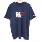 XL/古着 ラルフローレン Ralph Lauren ポロジーンズ 半袖 ブランド Tシャツ メンズ ビッグロゴ 大きいサイズ コットン クルーネック 紺