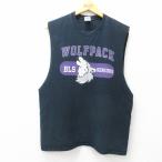 [20%OFF]L/ б/у одежда безрукавка Vintage футболка мужской 00s WOLFPACK хлопок вырез лодочкой чёрный черный 25jul23 б/у 2OF