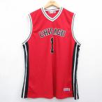 XL/ б/у одежда безрукавка футболка мужской NBA Chicago bruz1 большой размер длинный длина V шея красный форма игра рубашка 26jun12