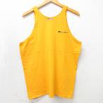 L/ б/у одежда Champion champion Vintage майка мужской 00 годы 00s one отметка Logo хлопок вырез лодочкой желтый 26jul10