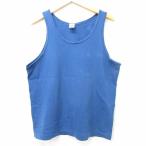 L/ б/у одежда фрукты ob The салон Vintage майка мужской 90 годы 90s одноцветный хлопок вырез лодочкой USA производства голубой 26jul10