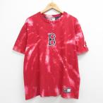 ショッピングナイキ tシャツ メンズ XL/古着 ナイキ NIKE 半袖 ビンテージ Tシャツ メンズ 00s MLB ボストンレッドソックス 刺繍 大きいサイズ コットン クルーネック 赤