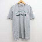 ショッピングナイキ tシャツ メンズ L/古着 ナイキ NIKE 半袖 ビンテージ Tシャツ メンズ 00s オレゴン クルーネック グレー 霜降り 23jul21 中古