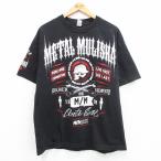 XL/古着 メタルマリーシャ 半袖 ビンテージ Tシャツ メンズ 00s 大きいサイズ コットン クルーネック 黒 ブラック 24apr18 中古