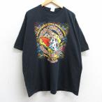 XL/古着 半袖 ビンテージ Tシャツ メンズ 00s 牛 ウィスコンシン 花火 大きいサイズ コットン クルーネック 黒 ブラック 25apr10 中古
