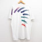 XL/古着 アンブロ 半袖 ビンテージ Tシャツ メンズ 90s ワンポイントロゴ 大きいサイズ コットン クルーネック 白 ホワイト 25apr28 中古