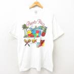 XL/古着 半袖 ビンテージ Tシャツ メンズ 00s プエルトリコ 大きいサイズ クルーネック 白 ホワイト 25may13 中古