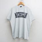 XL/古着 スクリーンスターズ 半袖 ビンテージ Tシャツ メンズ 80s ミシガン 大きいサイズ クルーネック 薄グレー 霜降り spe 25may21 中古