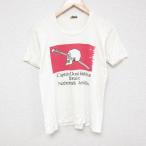 S/古着 半袖 ビンテージ Tシャツ メンズ 80s スカル 剣 クルーネック 白 ホワイト spe 25apr30 中古