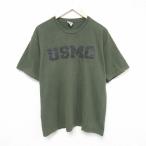 ショッピング古着 L/古着 半袖 ビンテージ Tシャツ メンズ 00s ミリタリー USMC コットン クルーネック 緑 グリーン 25jun14 中古