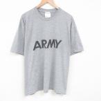 XL/古着 半袖 ビンテージ Tシャツ メンズ 00s ミリタリー アーミー ARMY リフレクター 大きいサイズ コットン クルーネック グレー 霜降り