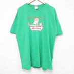 XL/古着 半袖 Tシャツ メンズ バス コットン クルーネック 緑 グリーン 25jul11 中古