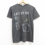 M/古着 半袖 ビンテージ ロック バンド Tシャツ メンズ 00s ビートルズ クルーネック 濃グレー 25jul10 中古