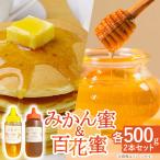 とんがり容器入りはちみつ2種 百花蜜500g&みかん蜜500g