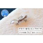 ヤモリ 家守 ピンブローチ あこや真珠 ブローチ