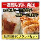 ふるさと納税 計130個 福岡ブランド 博多黒豚一口生餃子と博多エビ入り一口生餃子セット創業40年以上福岡老舗会社製造 【1週間以内に発送!】 福岡県福岡市
