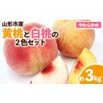 ふるさと納税 山形市産 黄桃と白桃（柔らかめ）の2色セット 秀 3kg 【令和8年産先行予約】FS23-822 くだもの 果物 フルーツ 山形 山形県 山形市 .. 山形県山形市