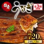 うなぎ 定期便 全3回 蒲焼 計720g
