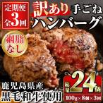 網脂無し 産黒毛和牛 手ごねハンバーグ 100g×8個×3回