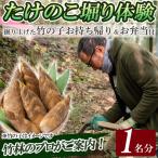 a931 竹の子堀り体験 1名様:昼食 タケノコ5kgお持ち帰り付