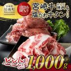 宮崎牛カルビ 塩だれ牛タン タン中 計1kg
