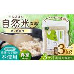 栽培期間中 農薬 化学肥料不使用 自然米 玄米 3kg