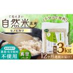 栽培期間中 農薬 化学肥料不使用 自然米 玄米 3kg