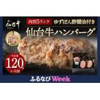 ショッピングふるさと納税 ハンバーグ ふるさと納税 【ふるなびWEEK対象】【数量限定】肉質最高5ランク 仙台牛100%ハンバーグ120ｇ×4個セット(無添加ゆずぽん酢醤油付き)  ハンバ.. 宮城県仙台市