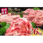 ショッピングふるさと納税 肉 ふるさと納税 南国みやざき6kgセット＜豚肉2kg＋鶏肉4kg＞※60日以内に出荷【C200】 宮崎県新富町