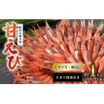 ふるさと納税 新鮮美味！ 甘エビ(船凍甘エビ 大サイズ)約1kg おいしいたまり醤油付【えび エビ 海老 甘えび 海鮮 お造り 刺身 おせち 海鮮丼 生.. 福井県美浜町